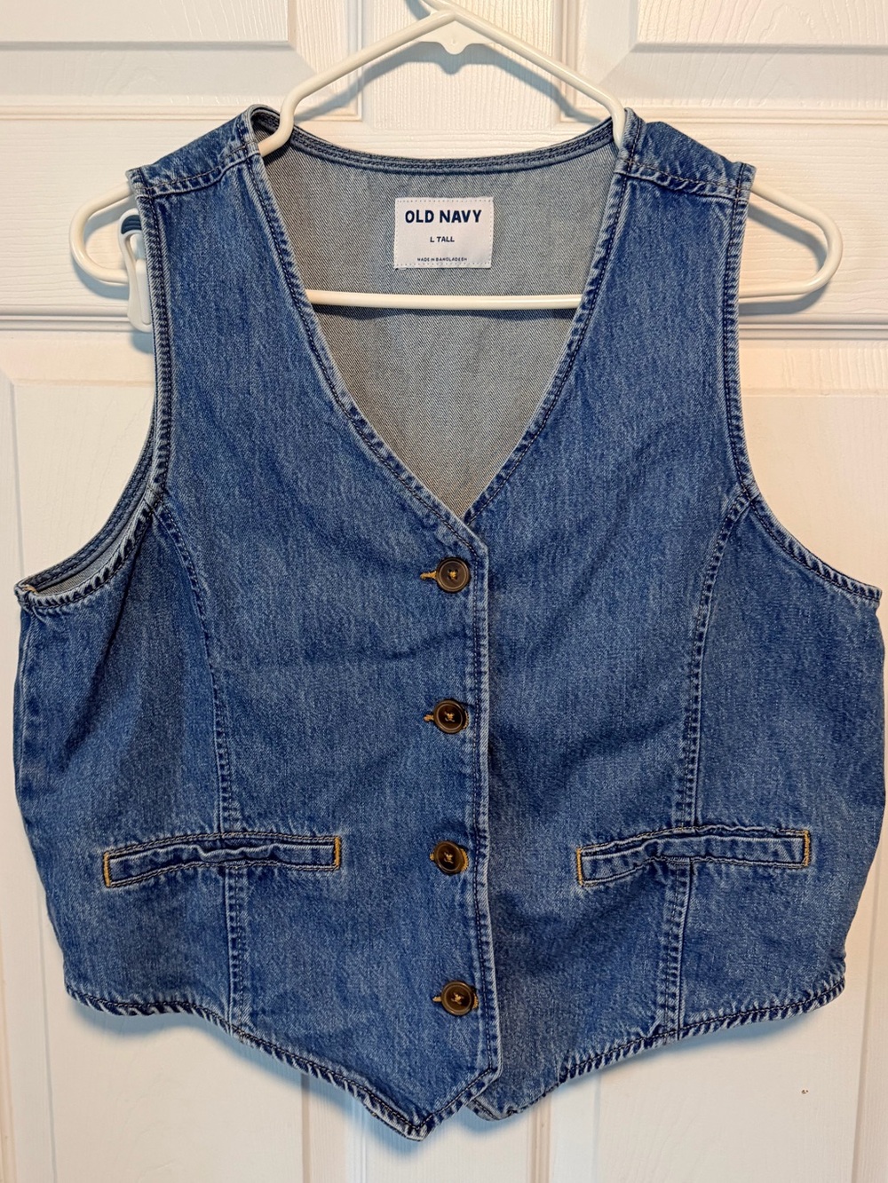 Old Navy Blue Denim Button-Front Tank Vest